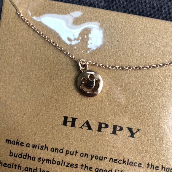 😃  Happy 14k gold dipped smile necklace - Picture 2 of 3